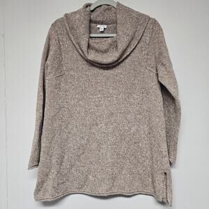 PureJill Tan Beige Cowl Neck Wool Blend Sweater Size XL Old Money Neutral